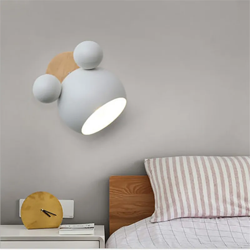 

Oobest Bedroom Bedside Lamp Night Lights Bedroom Decor Light Macaron Simple And Cute Children's Room Wall Lamp
