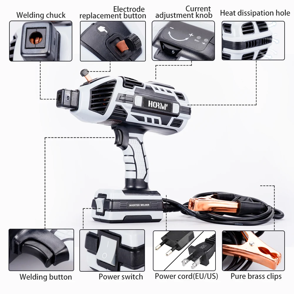 Электрический сварочный аппарат с горячим воздухом 220 В переменного тока 1600 Вт