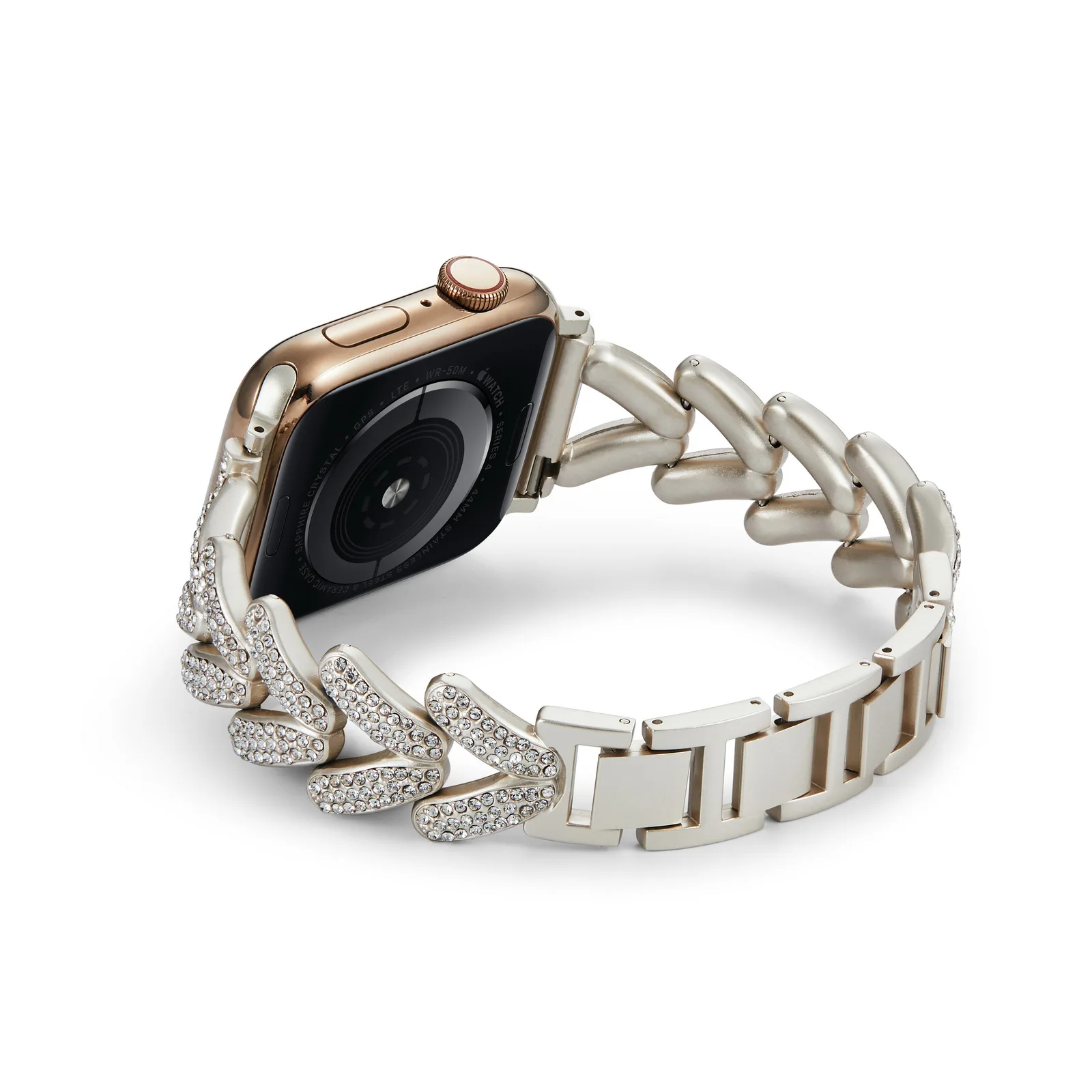 Luxury metal strap for Apple watch band bling bracelet chain for iwatch87645321SE Triangle Full Drill strap for iwatch Ultra