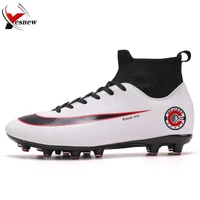 size 35 45 men boys girls soccer shoes tffg football boots high ankle kids cleats training outdoor sport sneakers