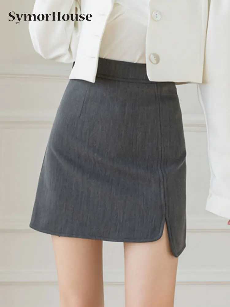 

Летние сексуальные женские юбки 2022, корейские модные черные асимметричные юбки-трапеции с высокой талией и разрезом, шорты, юбки