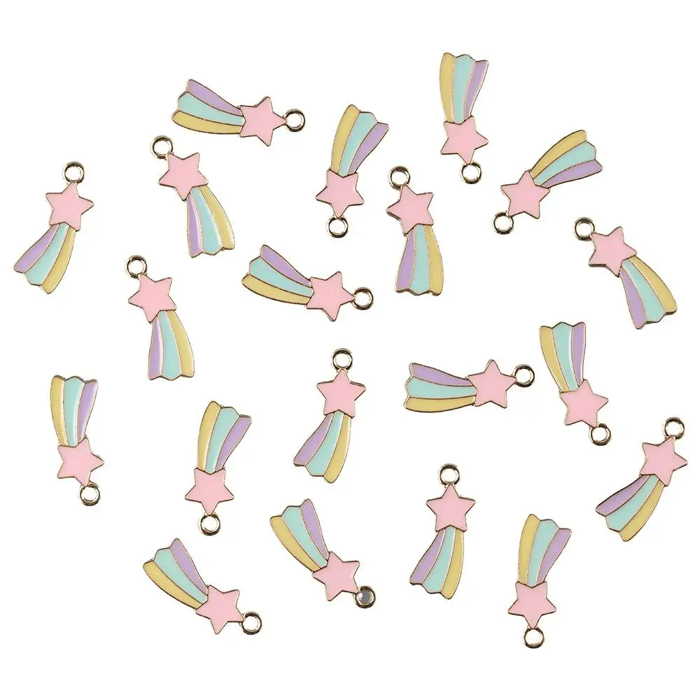 

100PCS Rainbow charms Metal Charms Alloy Rainbow Charms Star Pendant DIY