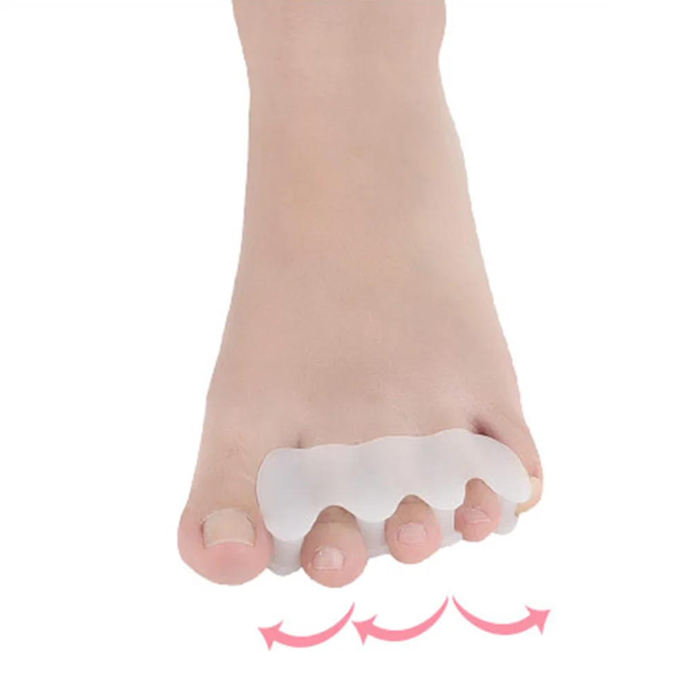 

1 Pair of Toe Spacers Bunion Relief Toe Separators Straightener Corrector for Hallux (White) Feet