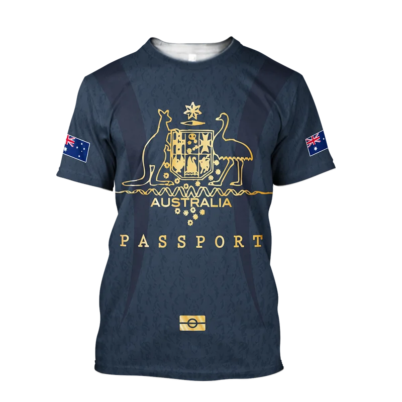 Футболка мужская с австралийским флагом свитшот камуфляжным принтом круглым