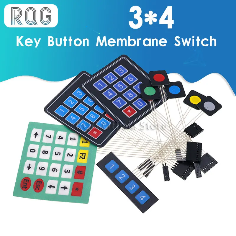 Клавиатура матрица кнопок 1x4 3x4 4x4 4x5 с мембраной кнопок 1 2 3 4 12 16 20 для сборки панели управления DIY Kit для Arduino.