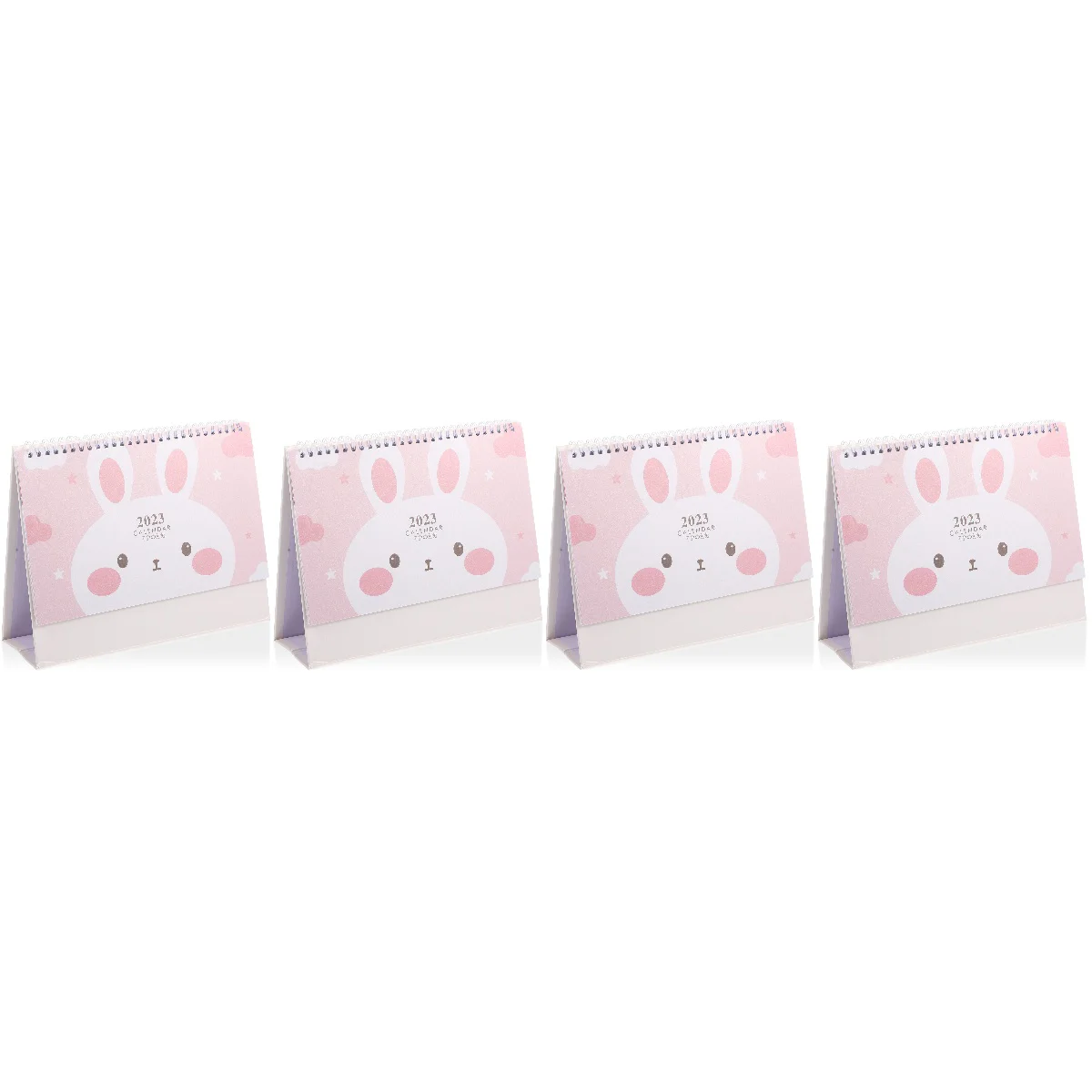 

4pcs Desk Calendar 2023 Year Table Calendar Ornament Cartoon Rabbit Calendar Coil Desk Calendar