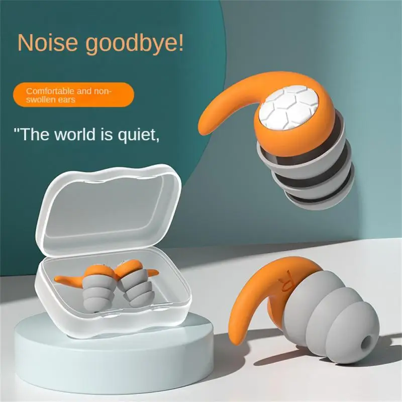 

1Pair 3 Layer Sleeping Ear Plugs Noise Reduction Tapones Oido Ruido Soft Silicone Swimming Earplug Waterproof Surf Earplugs