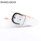 Женский ремень из натуральной свиной кожи RAINIE SEAN, винтажный темно-синий пояс с классической пряжкой, новинка 2022, женский ремень высокого качества