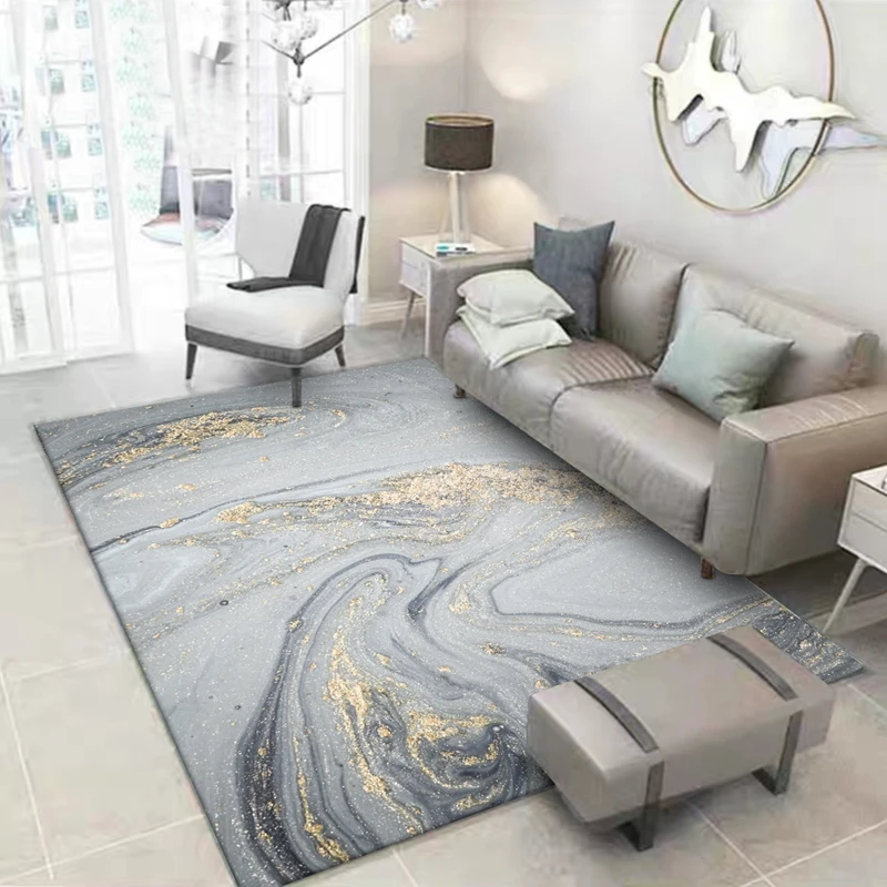 

Abstract Golden Powder Carpets Living Room Children Bedroom Pink Gray Anti-slip Kitchen Bedside Living Room Rug Carpet tapis