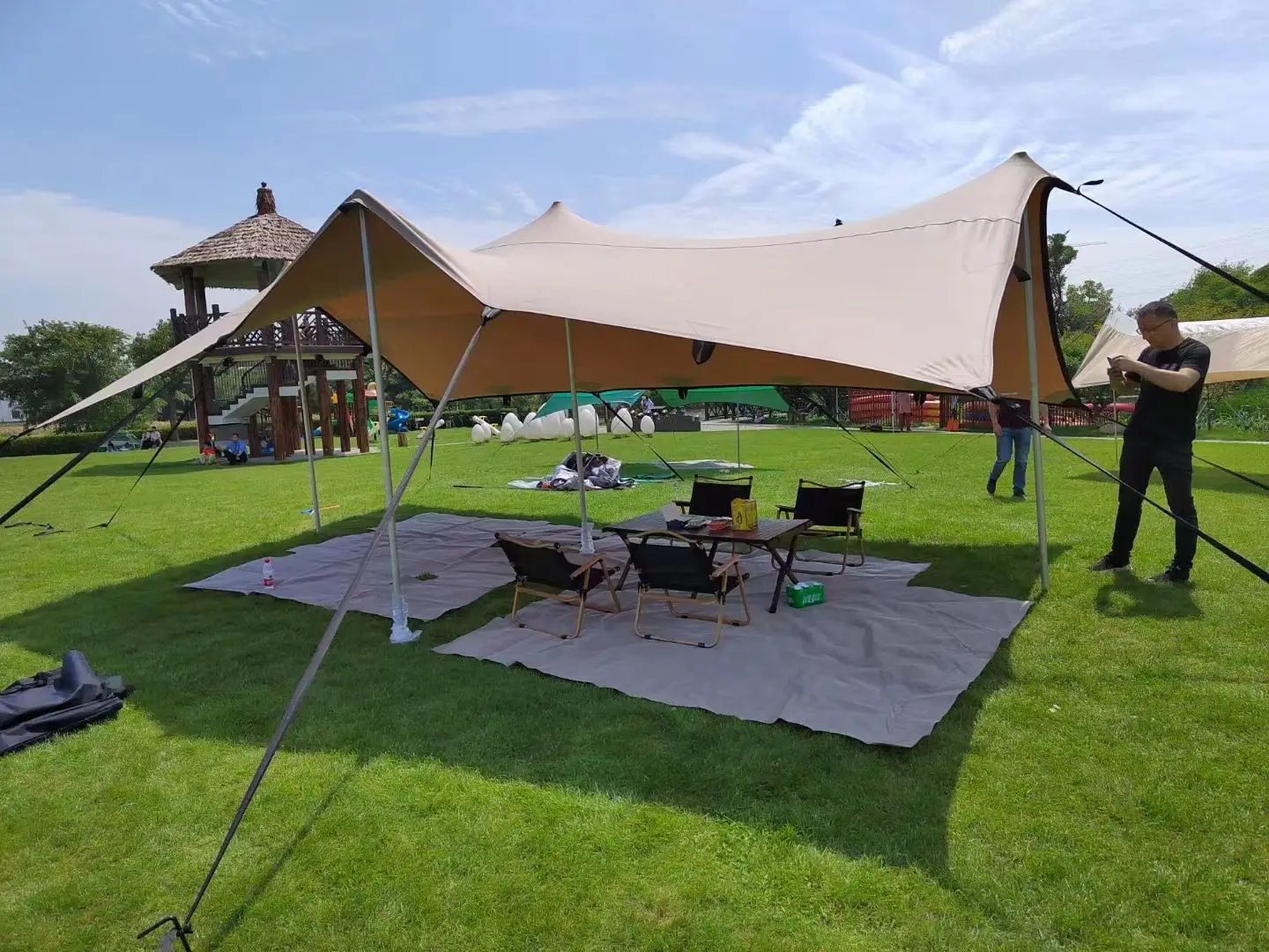 24 квадрата искусственная кожа + Водонепроницаемая 5000 навес пляжный гостиничный