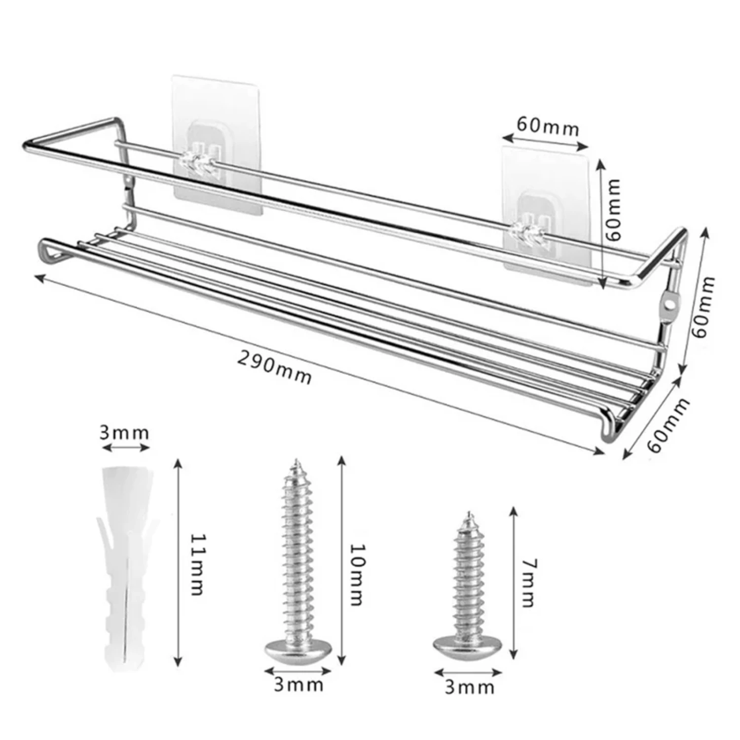 2 шт. настенная полка-органайзер однослойная подвесная полка для хранения