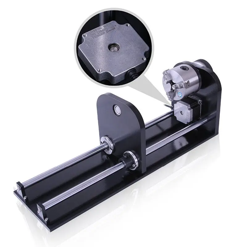 

LY Slide Rotary Axis Fourth Axis For Co2 Laser Engraving Cutting Machine Use With 80MM Diameter Scroll Chuck 3 Claws Max 300MM