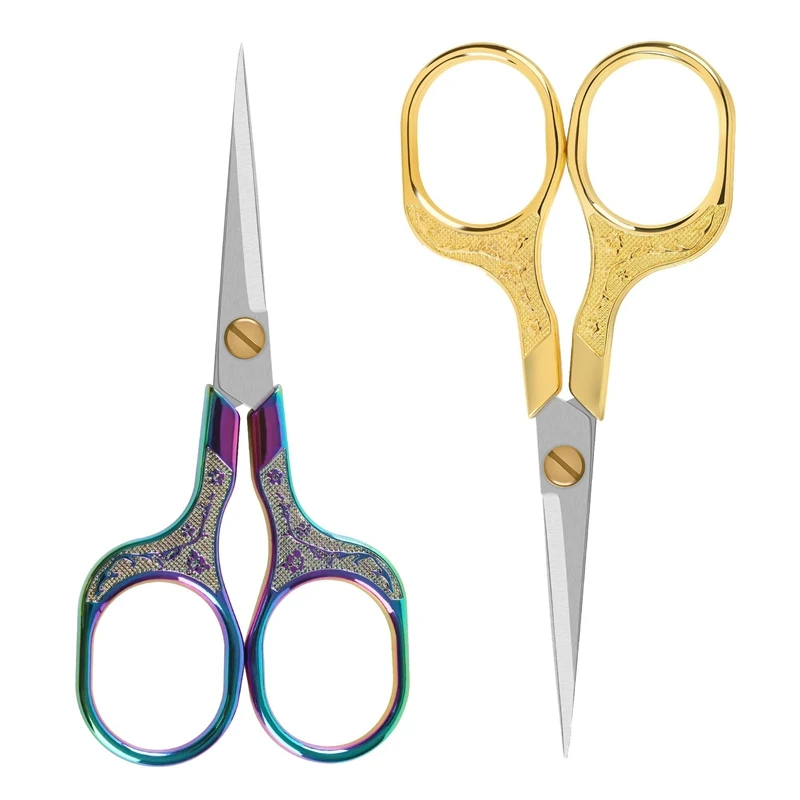 

Embroidery Precision Scissors- 5 Inch Vintage Scissors-2 Pack,Ultra Sharp Blade Shears Crafts Scissors For Multi Purpose