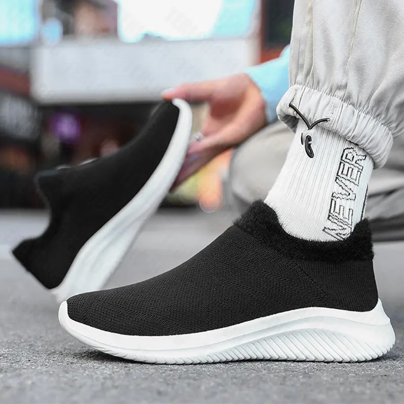 

Women Plush Cotton Flats Platform Chelsea Ankle Boots 2022 Winter New Stretch Boots Casual Sport Women Shoes Snow Fur Warm Botas