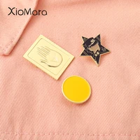 jojo bizarre adventure enamel pin round brooches metal gold color animes brooches for hat bag clothes accessory jewelry gift