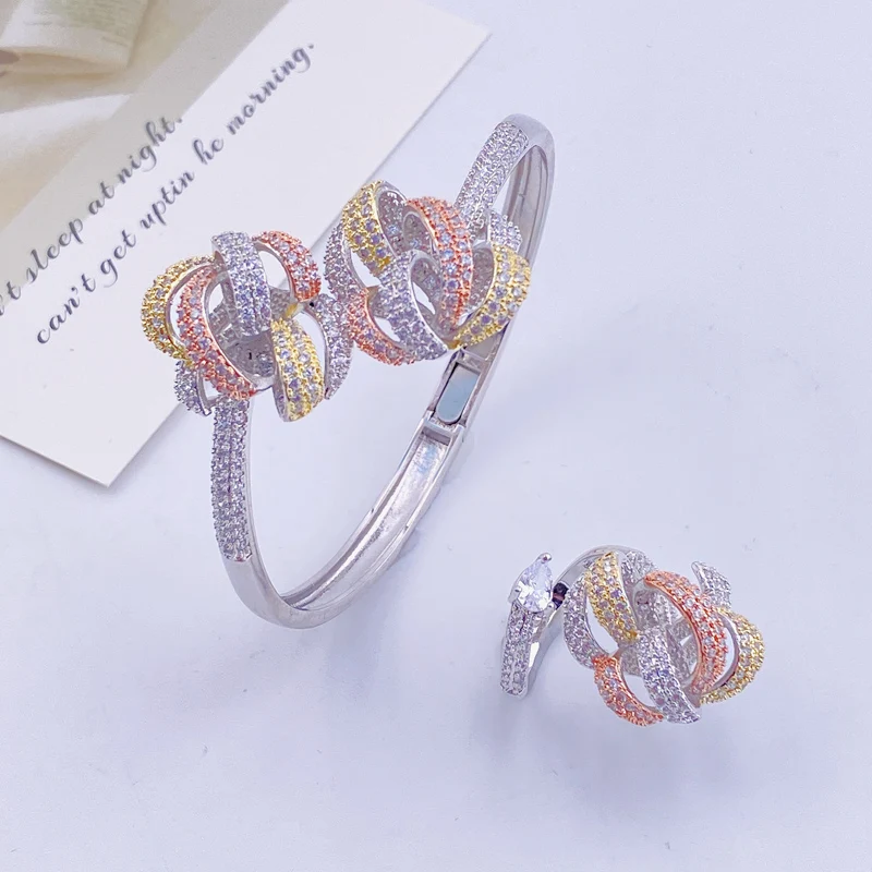 Браслет с кольцом и микропокрытием для вечерние | Украшения аксессуары