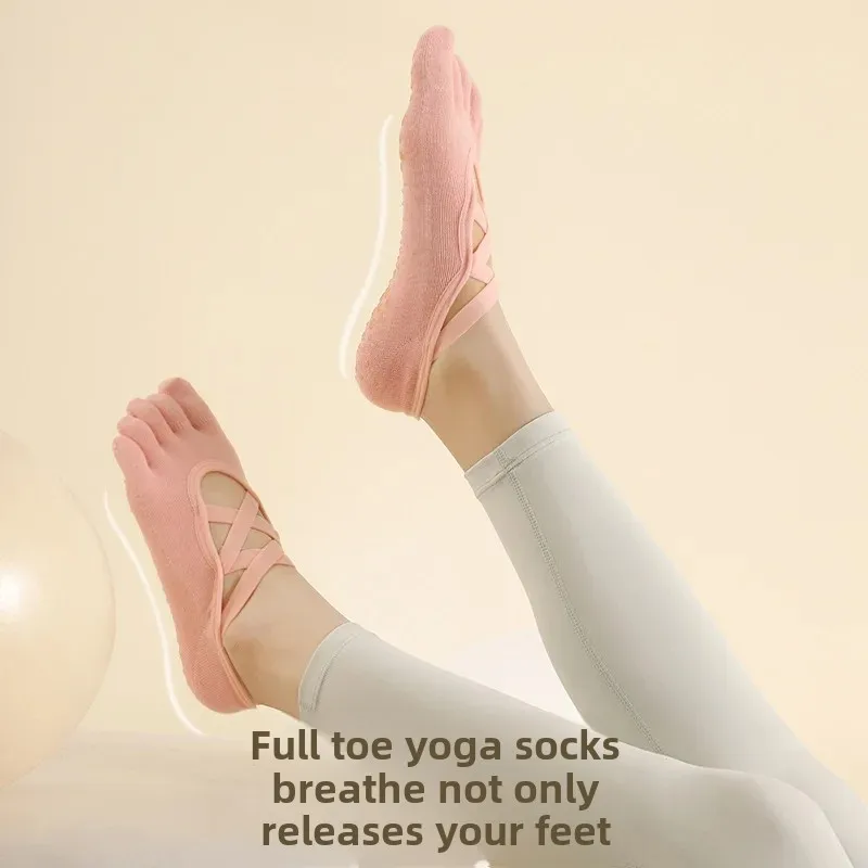 Женские носки для йоги профессиональная спортивная одежда из чистого хлопка с