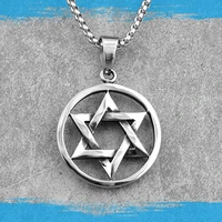 hexagram star islam stainless steel men necklaces pendants chain simple for boyfriend male jewelry creativity gift wholesale