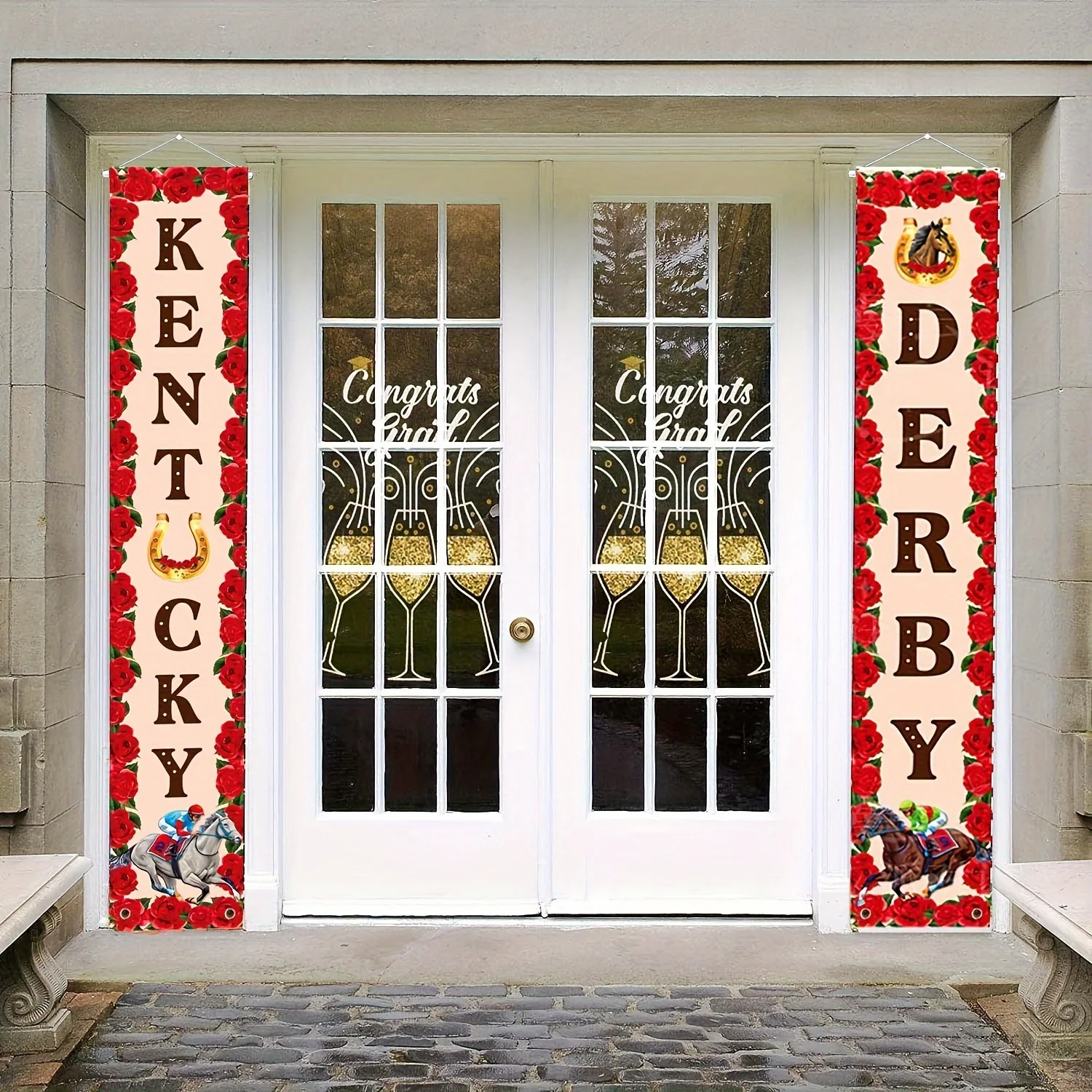 Украшения для дерби в Кентукки бег роз дверной баннер украшения вечеринки Дерби