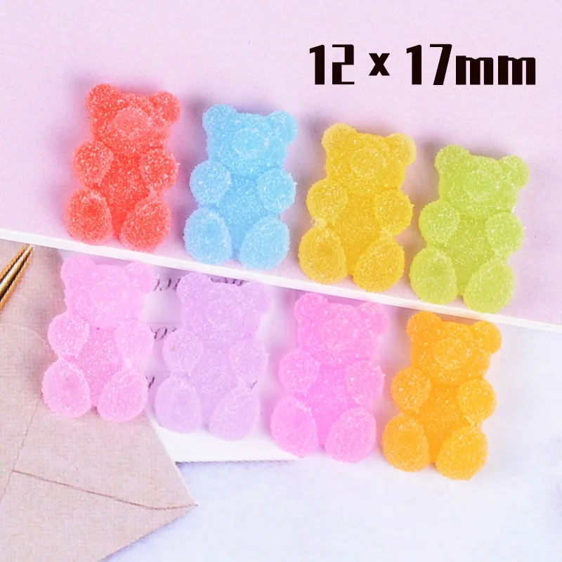

10pcs Kawaii Diy Resin Mini Bear Soft Candy Series Flatback Craft Material Embellishments Supplies Cabochon Scrapbook Decoration