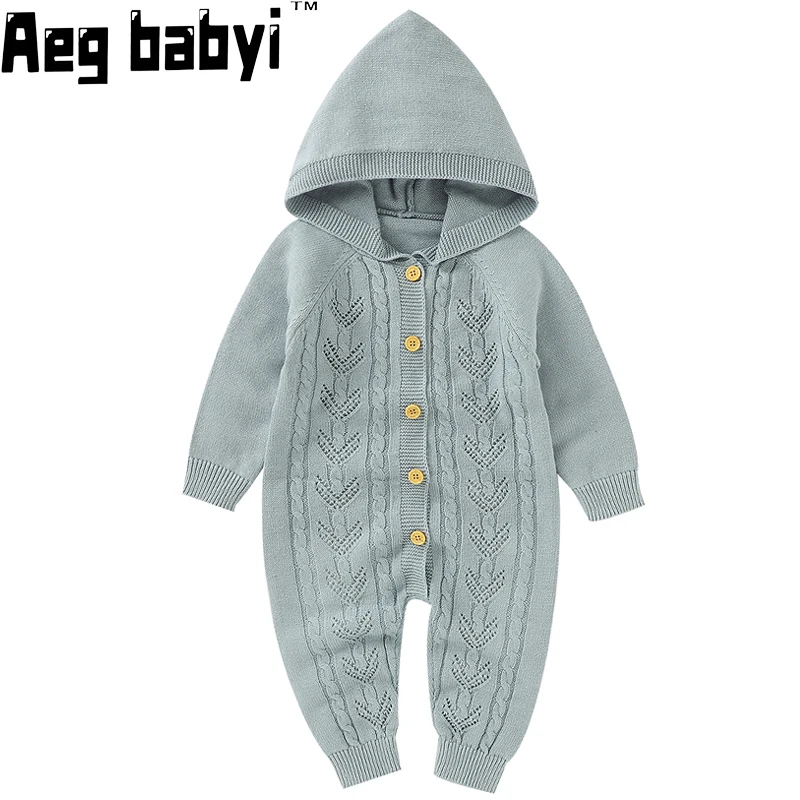 

Детский трикотажный комбинезон, с капюшоном и длинным рукавом