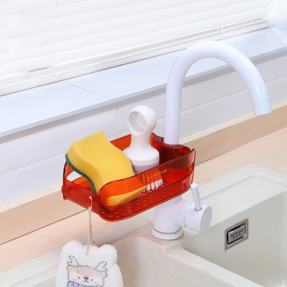 

Kitchen Sink Faucet Drain Rack Shelf Drainer Basket Self Draining No Drilling Required Shower Shelf Soap Dish Holder Organizer