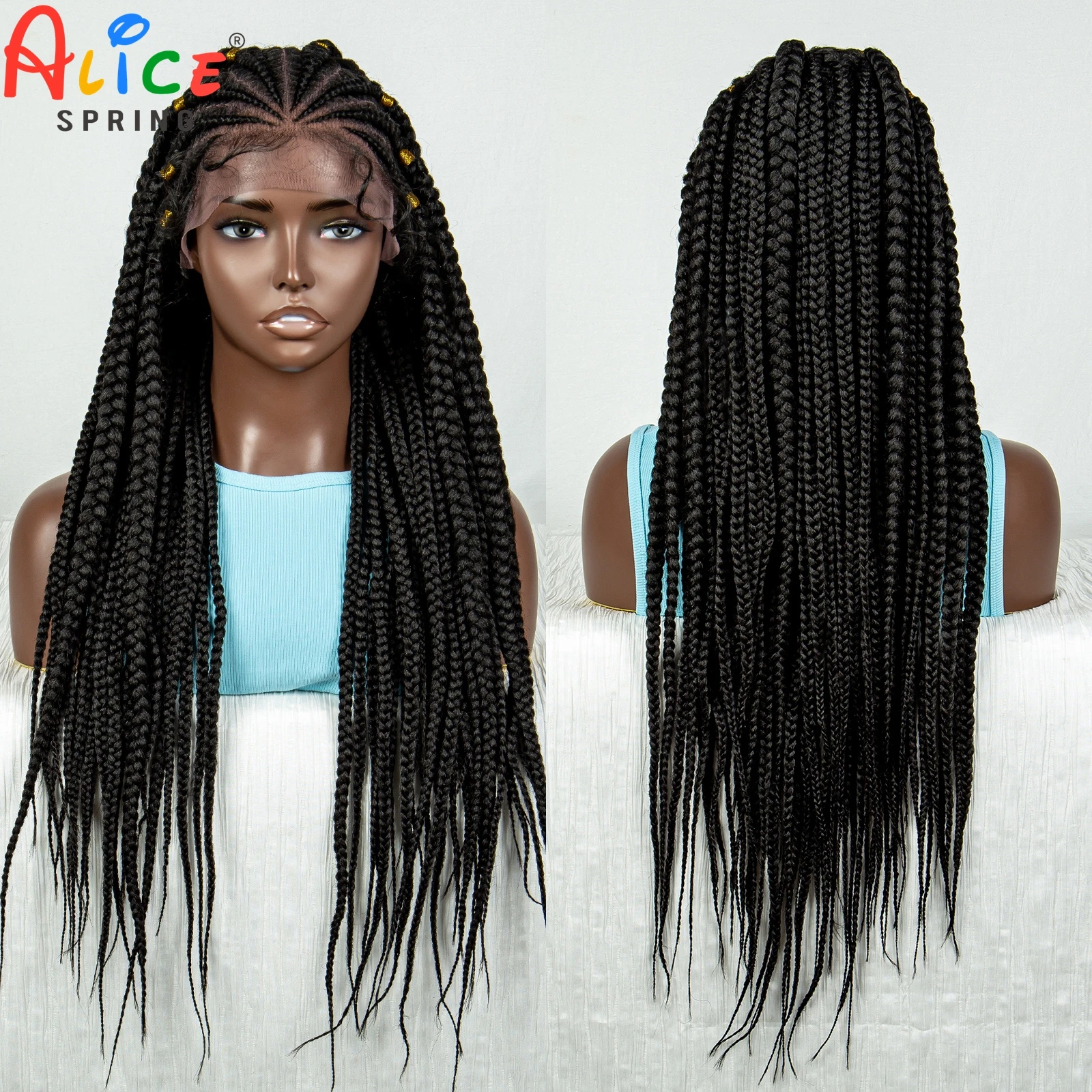 

Synthetic Lace Front Braided Wigs Straight Knotless Box Braids Wig for Black Women Handmade Lightweight Cornrow Twisted Wigs