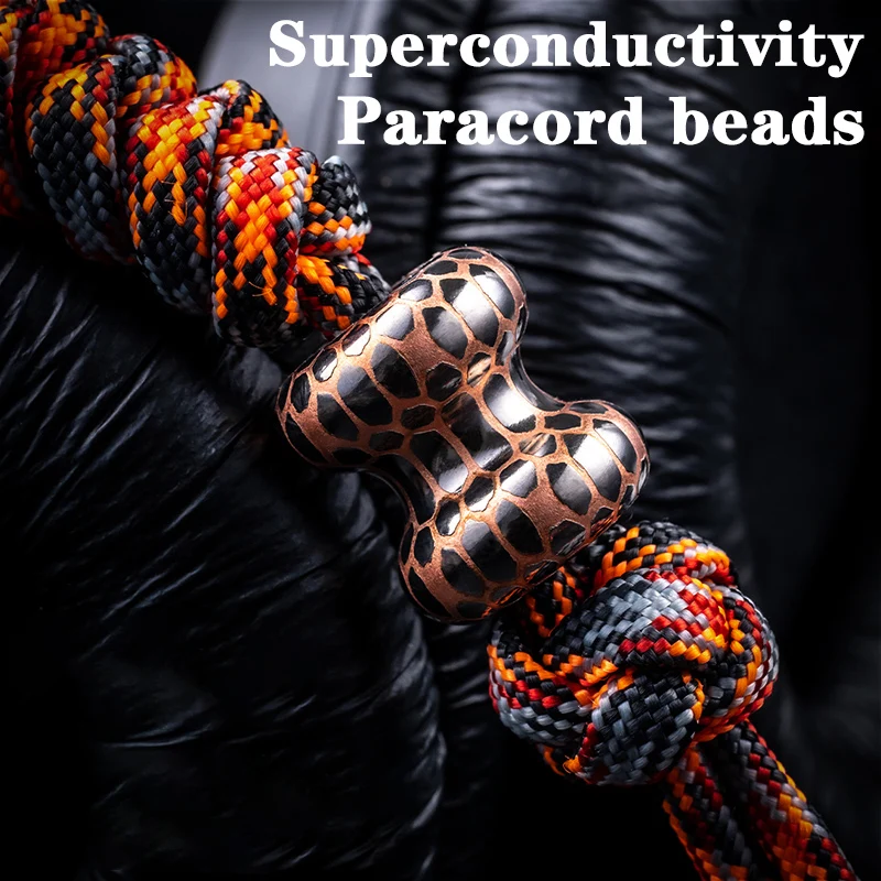 Superconducting Zirconium Damascus Paracord Beads EDC Fingertip Spinner DIY Accessories