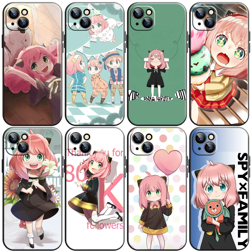 

NSPY×FAMILY Anime Japan Phone Case For iPhone 11 13 12 Pro Max 12 13 Mini X XS XR MAX SE 6 7 8 Plus Black Coque Carcasa