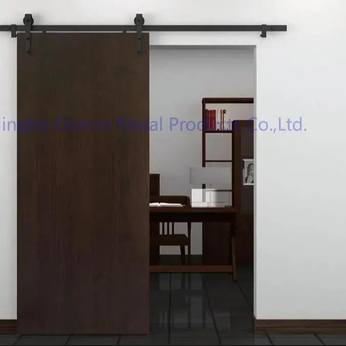 Dimon Регулируемая американская Стильная черная раздвижная деревянная дверь