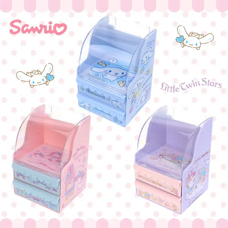 

Sanrio Mymelody Littletwinstars Cinnamoroll Kawaii Новый мультяшный милый Настольный ящик для хранения ящик откидной ящик для хранения