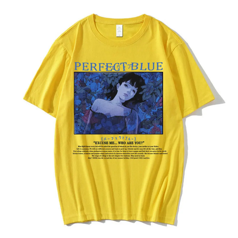 Футболка мужская с рисунком японского аниме идеальный синий топ коротким