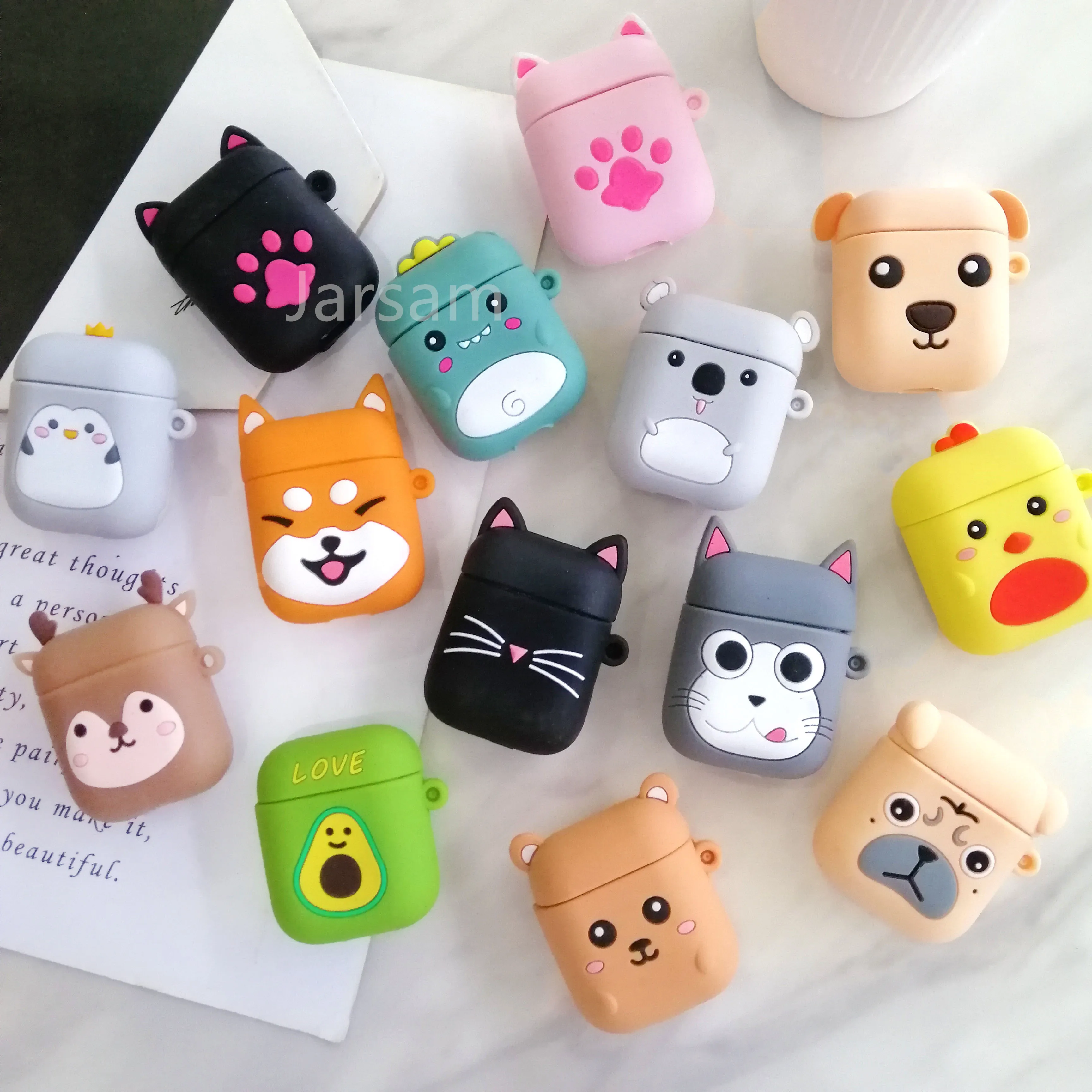 

3D Earphone Cover Case for AirPods 1 2 case whiskered cat Cartoon Headphone Cover for AirPods 1 2 Case Charging Box