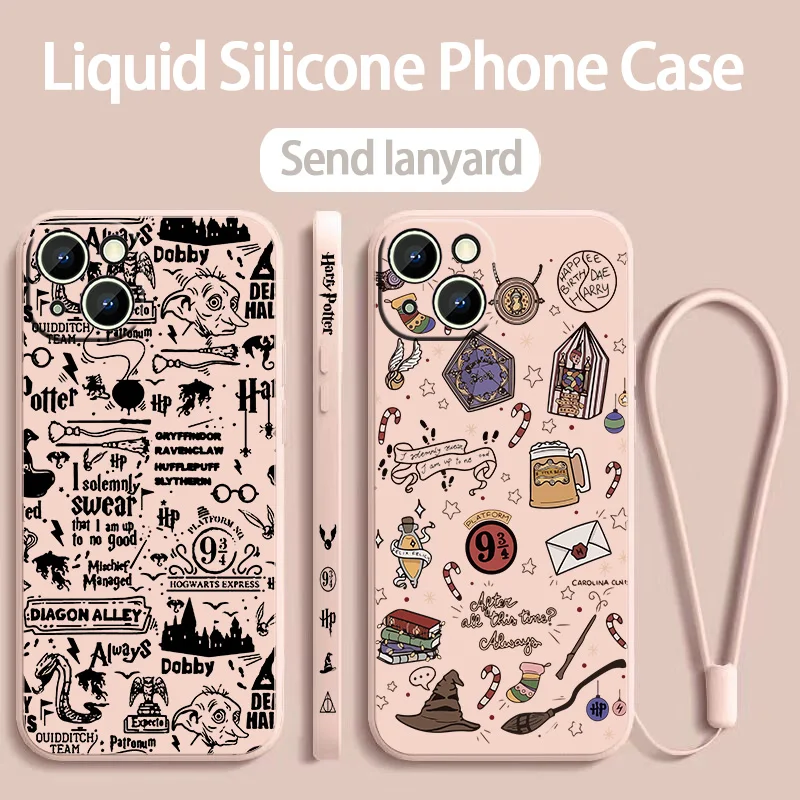 Couple Potters Wand For Xiaomi Redmi Note 13 12S 12 11T 11E 11S 10T 10S 10 Pro Plus Max Liquid Left Rope Phone Case