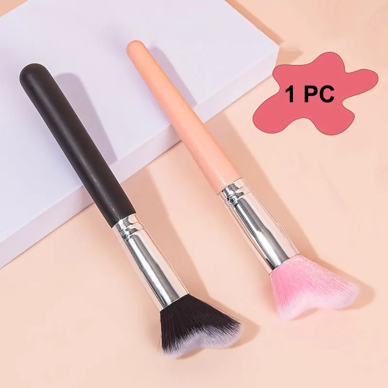 

Pink Irregular Sculpting Brush Loose Powder Brush Smudge Blush Brush Bronzer Face Multifunctional Detail Makeup Tools 1pc
