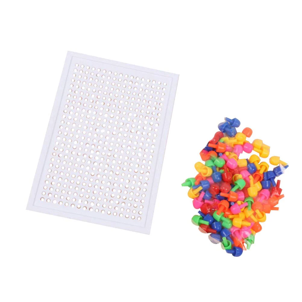 

93pcs Desktop Creative DIY Mushroom Nail Toy Set Jigsaw Pegboard Puzzle Educational Toy