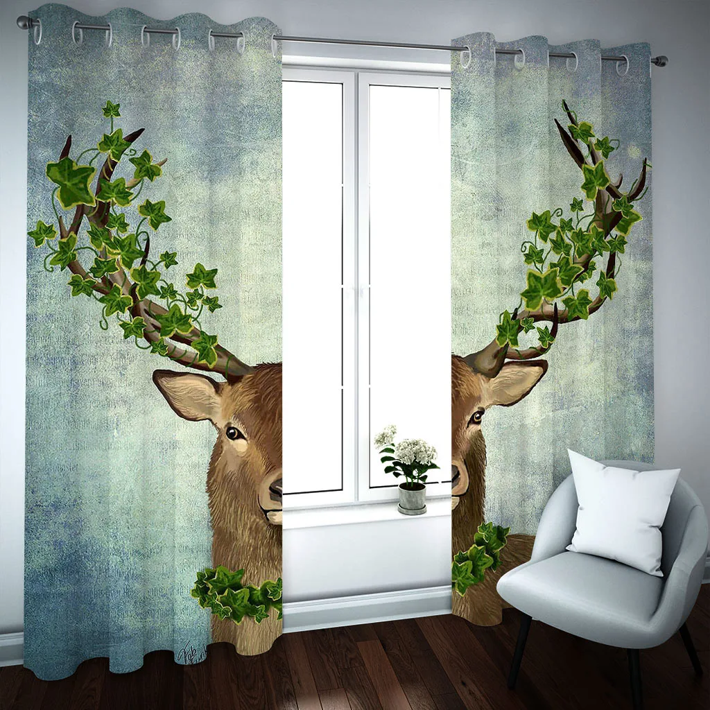 Роскошные украшения для гостиной HUANZHUANG животные лось зеленая лоза 3D недорогие