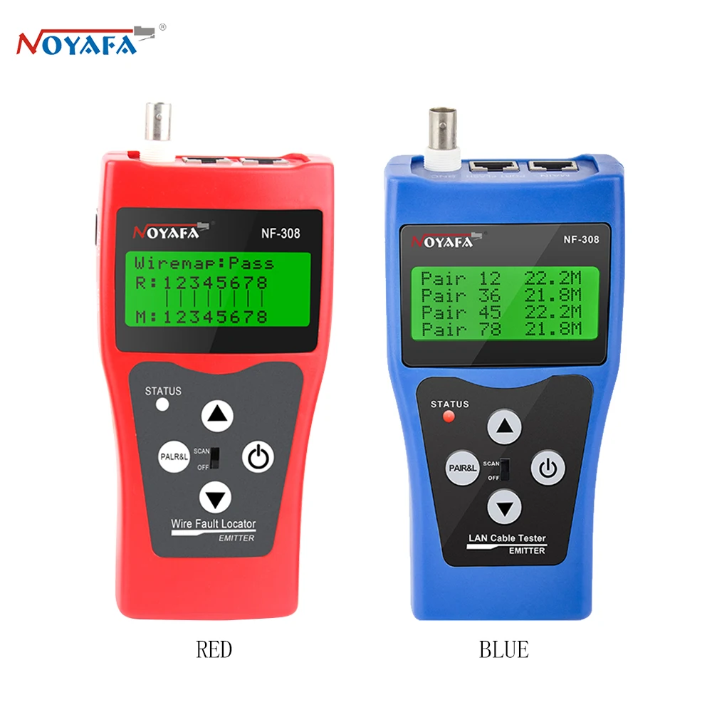 

NOYAFA NF-308 Measure Network LAN Cable Length Cable Continuity Test Wire Tracker BNC RJ45 RJ11 Ethernet Cable Tester Monitoring