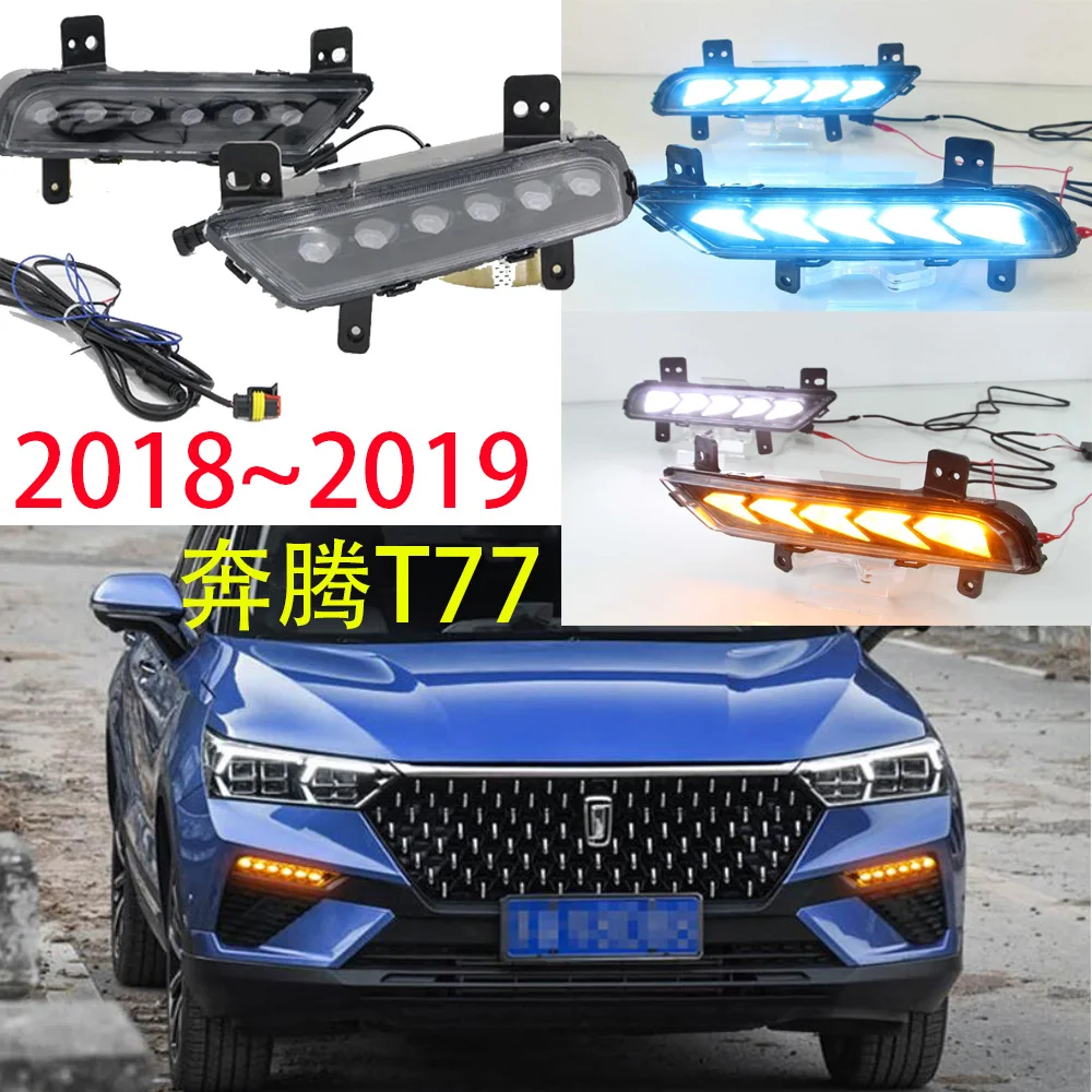 

1set Bumper headlight for Besturn T77 daytime light 2018~2020y car accessories LED DRL headlamp for T77 Besturn fog light