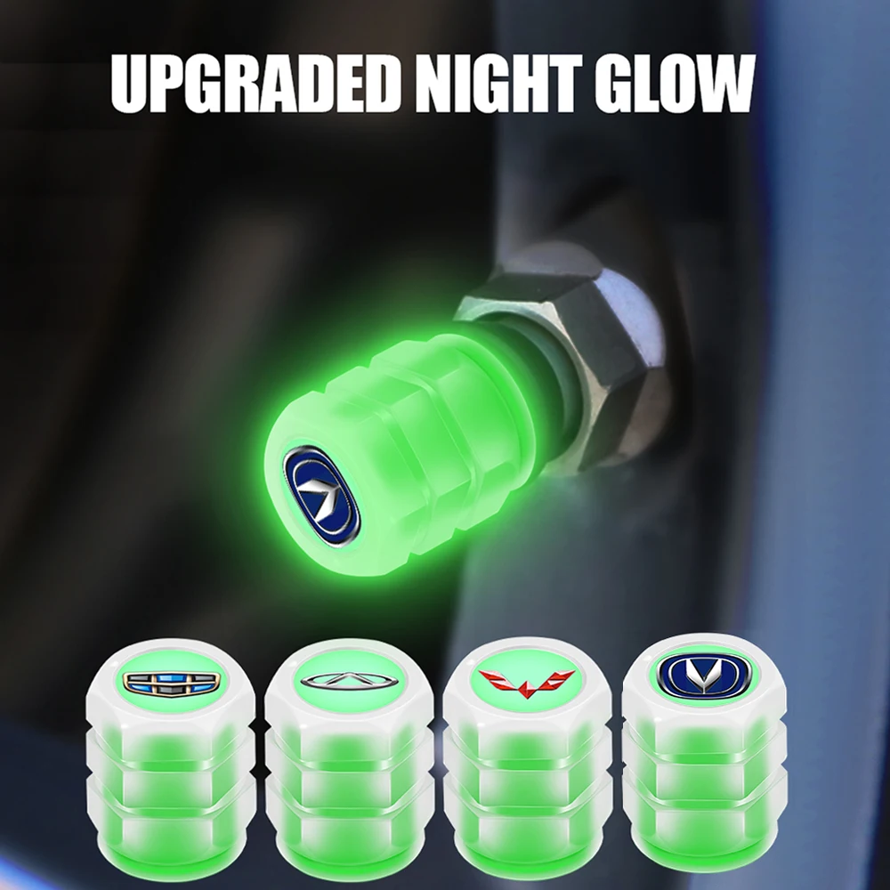 

Luminous Car Tire Valve Caps Auto Motorcycle Bike Tyre Rim Stem Covers for Changan CS15 CS35 CX70 CS95 CS55 EADO V7 V5 CS75fl