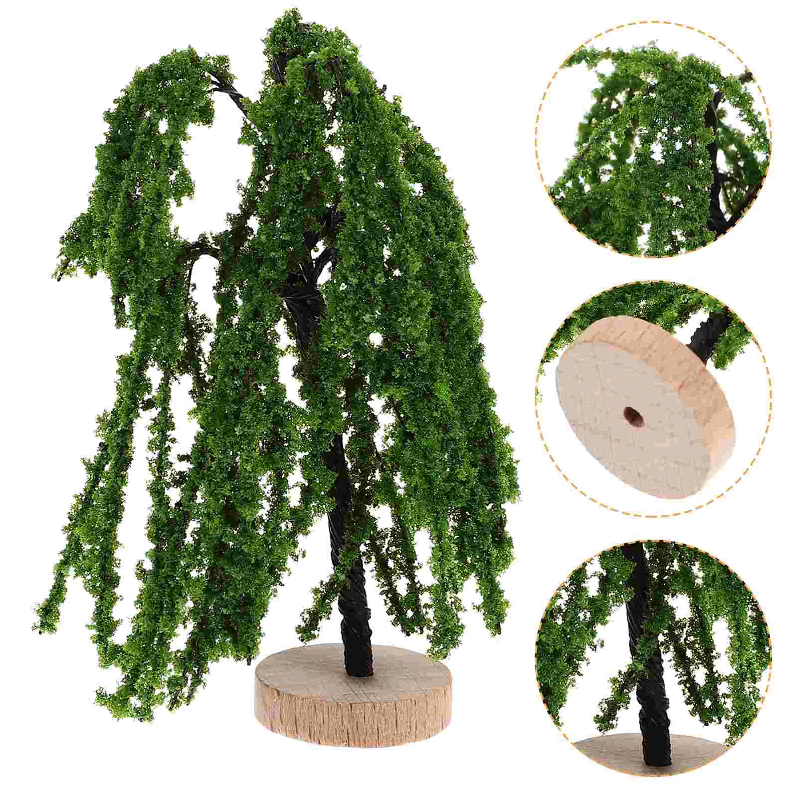 

2 Pcs Simulation Landscape Tree Mini Decor Model Street Trees Sand Table Train Scenery Wood