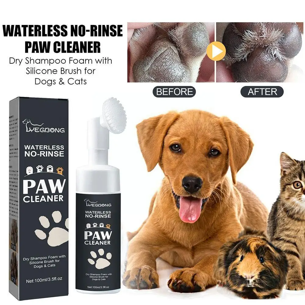 

100ml Pet Paw Cleaner Dogs Cats No-wash Paw Foam Deep Washing Proucts Care For Dogs Cats Massager Supplies E0Y1