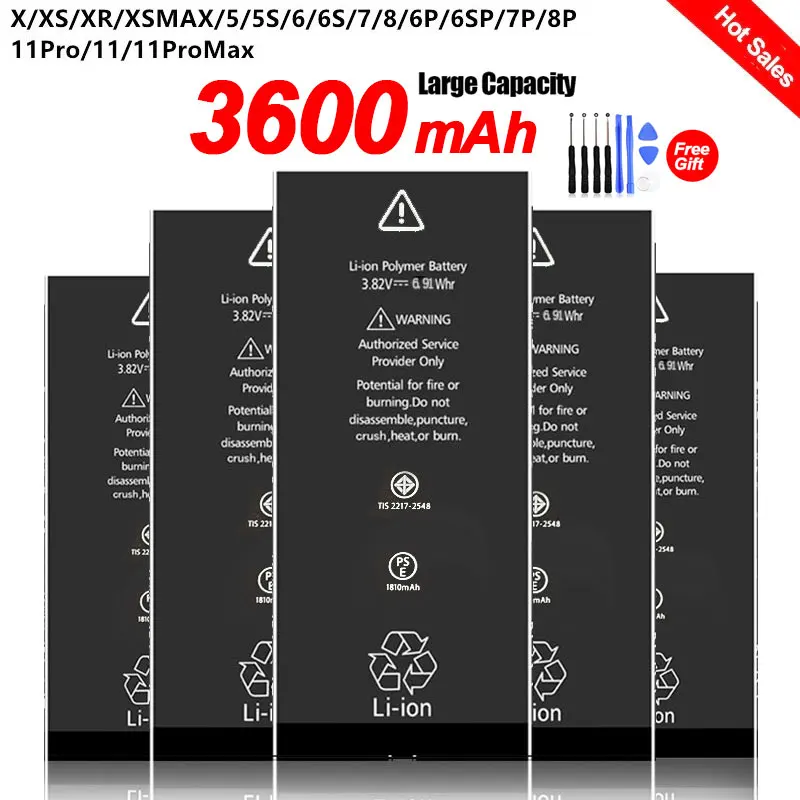 Совершенно новый аккумулятор для телефона с нулевым циклом IPhone 5 6 6S 5S SE 7 8 Plus X Xs Max
