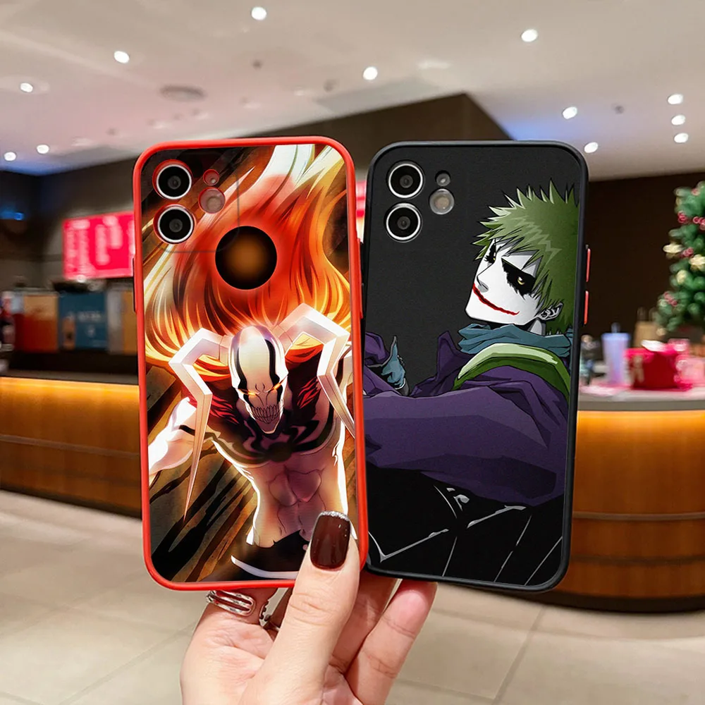 Чехол для телефона iphone 16 Pro 7 8 Plus 15 14 13 Mini 12 11 Max SE XR Bleach Ichigo Anime Matte Frosted Translucent Cover