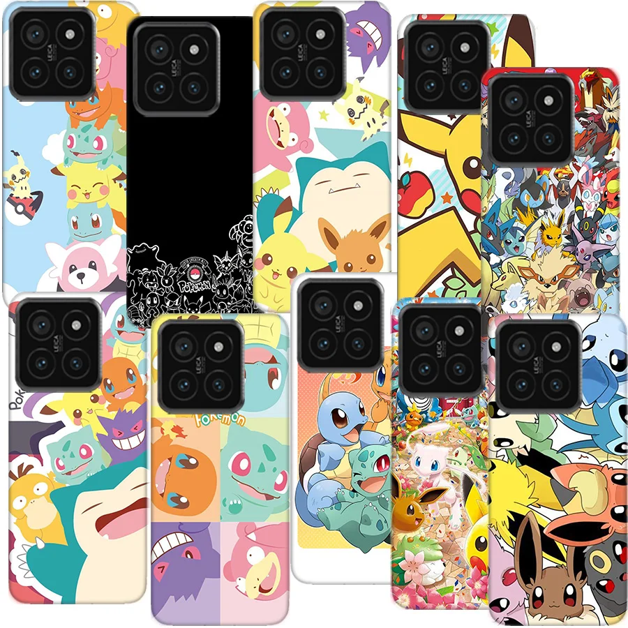 Прозрачный чехол для телефона Pokemones Pi Kas Xiaomi Poco F6 F5 Pro F3 X5 X4 NFC F4 X3 GT M5 M5S M4 M3 F2 F1 Cover Coque