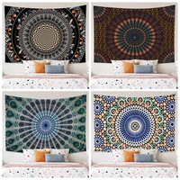 psychedelic mandala tapestry wall hanging witchcraft bohemian hippie wall carpet room home decor tapestries blanket beach towel