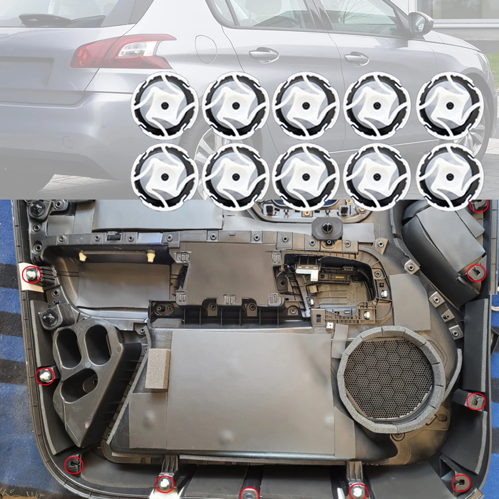 

10 шт., клипсы для отделки автомобильной двери, аксессуары для Peugeot 308 (T9) 2013 2014 2015 2016 2017 2018 2019 2020 2021