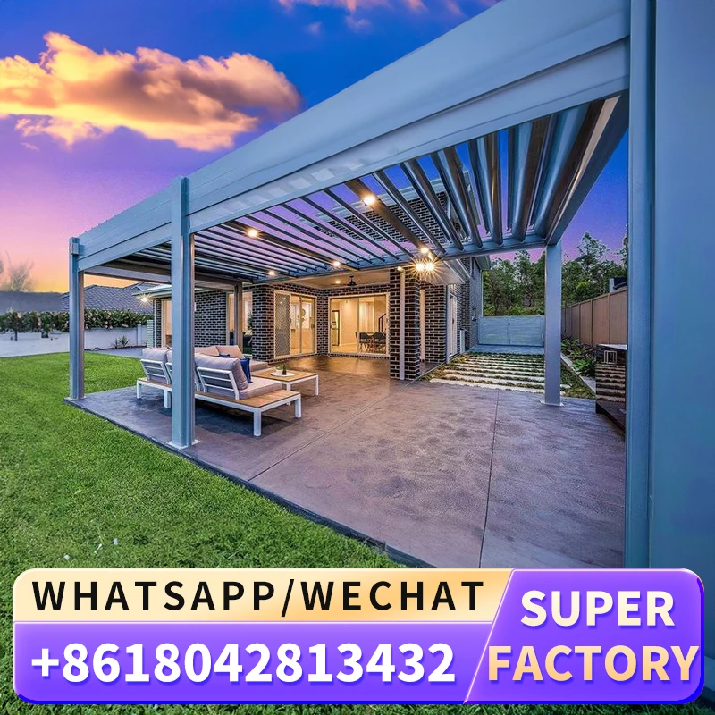 Водонепроницаемый современный навес для сада стальной бассейн биоклиматические
