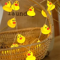 10leds20leds mini yellow duck led string light glow indoor outdoor xmas wedding party battery operated led fairy light