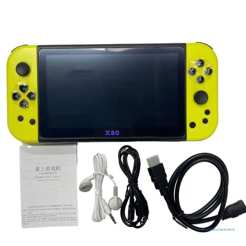 Портативная игровая консоль X80 в стиле ретро ​​7 дюймов четырехъядерный